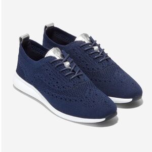 Cole Haan Zerogrand Womens Stitchlite Wingtip Oxford Shoes Size 8 Navy Blue
